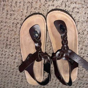 brown sandals